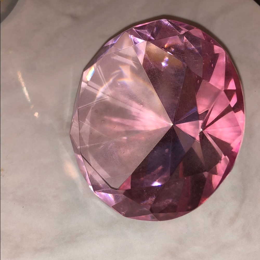 Pink diamond paper weight/ decor